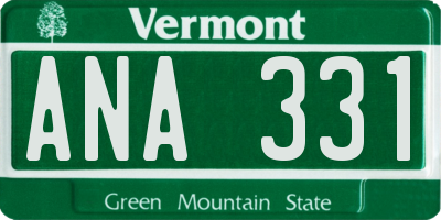 VT license plate ANA331