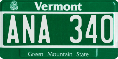 VT license plate ANA340