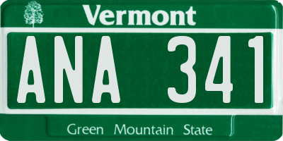 VT license plate ANA341