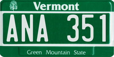VT license plate ANA351