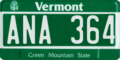 VT license plate ANA364