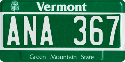 VT license plate ANA367