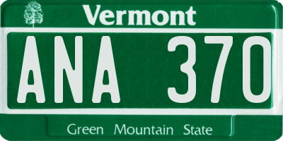 VT license plate ANA370