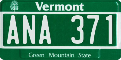 VT license plate ANA371