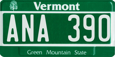 VT license plate ANA390
