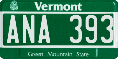 VT license plate ANA393
