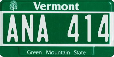 VT license plate ANA414