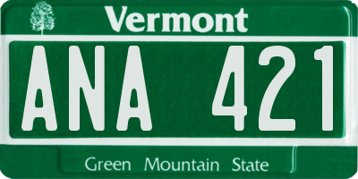 VT license plate ANA421