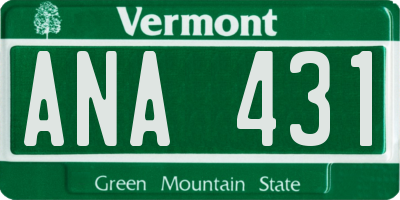 VT license plate ANA431