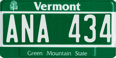 VT license plate ANA434