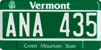 VT license plate ANA435