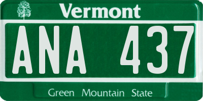 VT license plate ANA437
