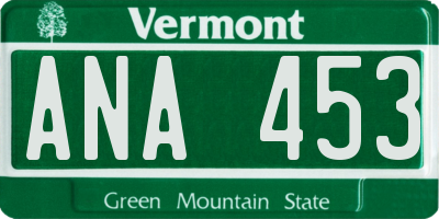 VT license plate ANA453