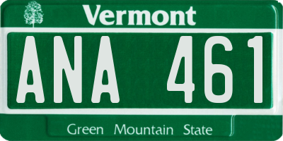 VT license plate ANA461