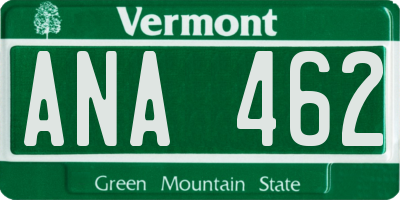 VT license plate ANA462