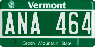 VT license plate ANA464