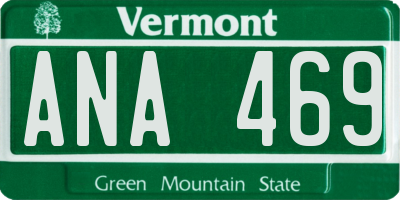 VT license plate ANA469