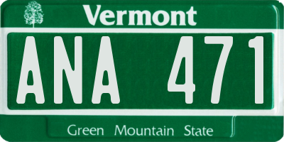 VT license plate ANA471