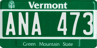 VT license plate ANA473