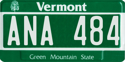 VT license plate ANA484