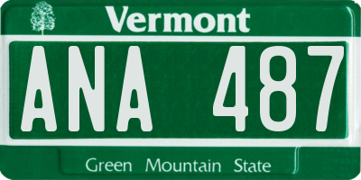 VT license plate ANA487