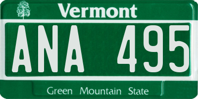 VT license plate ANA495