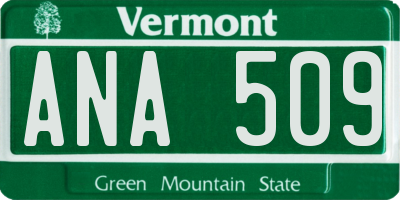VT license plate ANA509