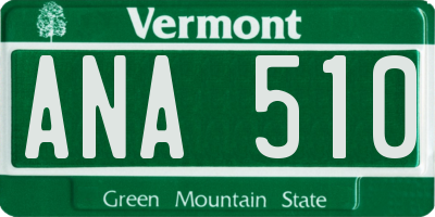 VT license plate ANA510