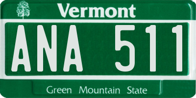 VT license plate ANA511
