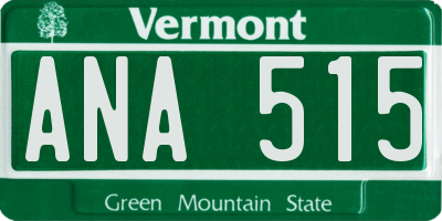 VT license plate ANA515