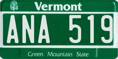 VT license plate ANA519