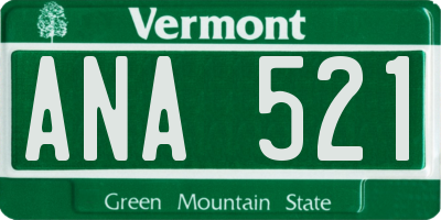 VT license plate ANA521
