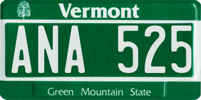 VT license plate ANA525