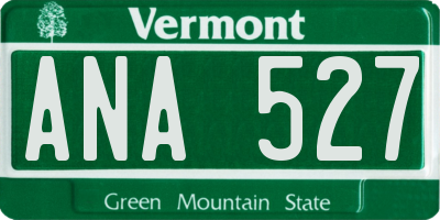 VT license plate ANA527