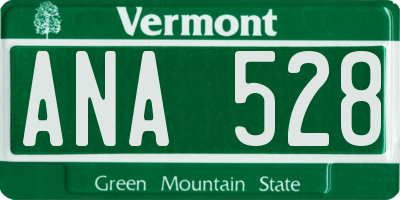VT license plate ANA528