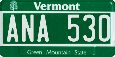 VT license plate ANA530
