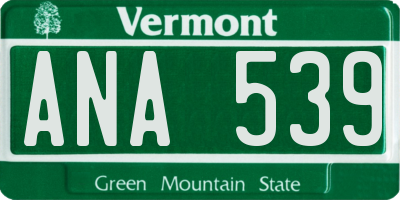 VT license plate ANA539