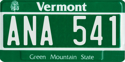 VT license plate ANA541