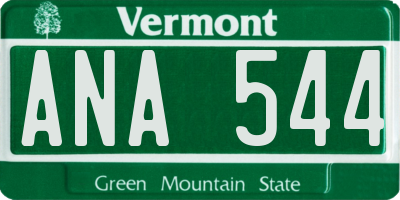 VT license plate ANA544