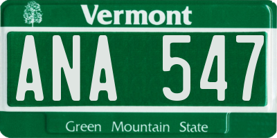 VT license plate ANA547
