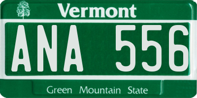 VT license plate ANA556