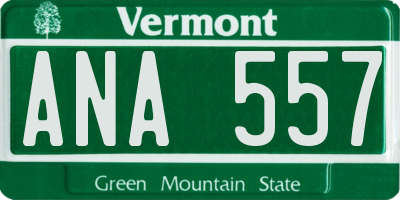 VT license plate ANA557