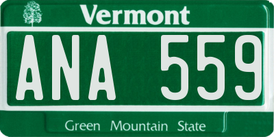 VT license plate ANA559