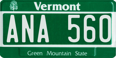 VT license plate ANA560