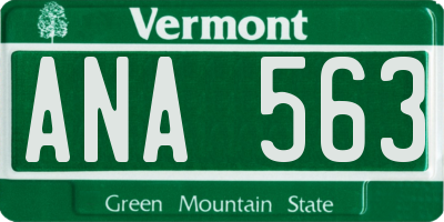 VT license plate ANA563