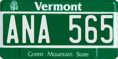 VT license plate ANA565