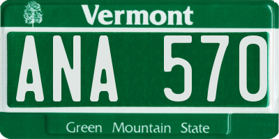 VT license plate ANA570
