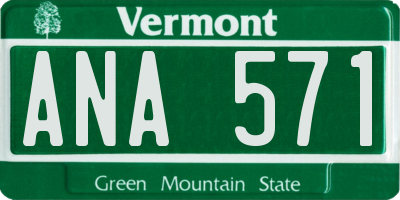 VT license plate ANA571