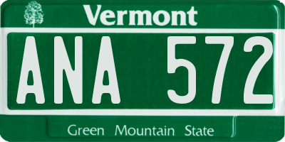 VT license plate ANA572