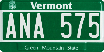 VT license plate ANA575
